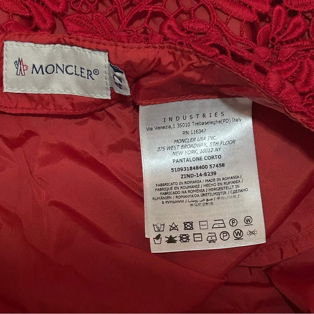 MONCLER High Waist Lace Floral Eyelet Resort Shorts - Picture 7 of 8